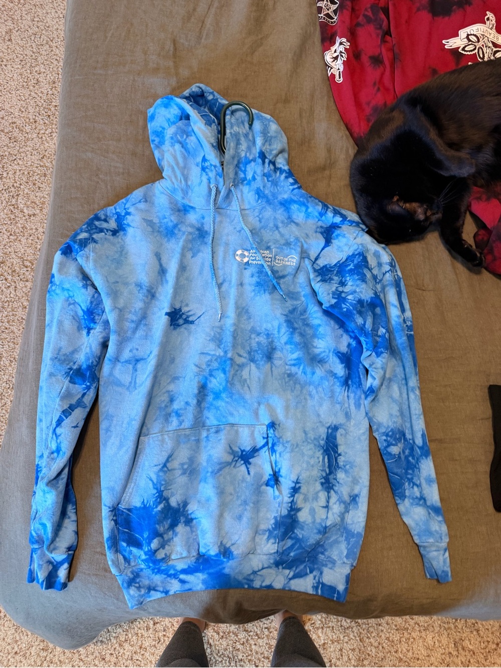 Blue Tie-Dye Pullover Hoodie - American Foundation for Suicide Prevention